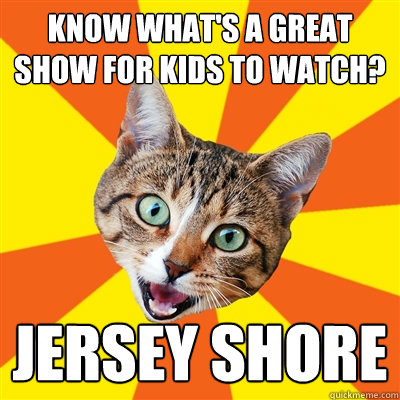 Know what's a great show for kids to watch? Jersey Shore  Bad Advice Cat