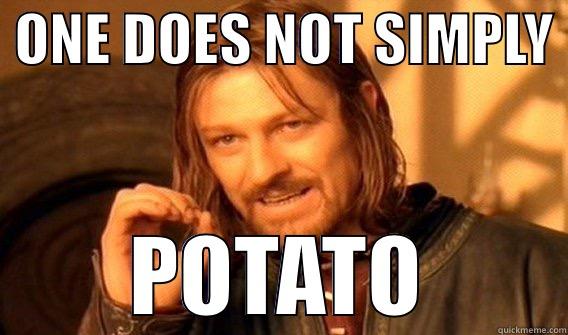 One does not -  ONE DOES NOT SIMPLY  POTATO One Does Not Simply