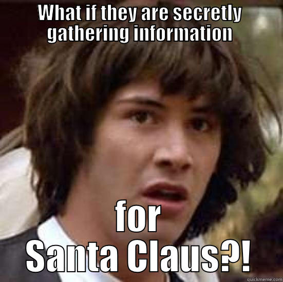 WHAT IF THEY ARE SECRETLY GATHERING INFORMATION FOR SANTA CLAUS?! conspiracy keanu