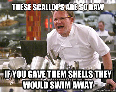 these scallops are so raw If you gave them shells they would swim away  Chef Ramsay