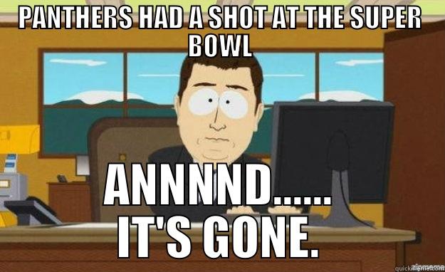 Panthers hhad a shot - PANTHERS HAD A SHOT AT THE SUPER BOWL ANNNND...... IT'S GONE. aaaand its gone