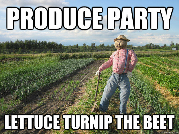 produce party Lettuce turnip The beet  Scarecrow