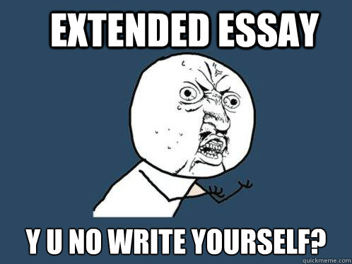 Extended essay  y u no write yourself?  Y U No