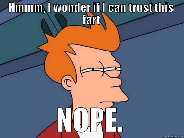 Never trust a fart. Ever. - HMMM, I WONDER IF I CAN TRUST THIS FART NOPE. Futurama Fry