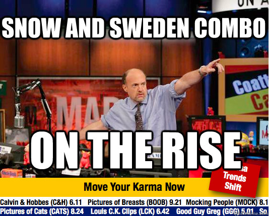 SNOW AND SWEDEN COMBO ON THE RISE - SNOW AND SWEDEN COMBO ON THE RISE  Mad Karma with Jim Cramer