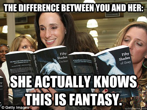 The difference between you and her: she actually knows this is fantasy.  Perverted White Woman