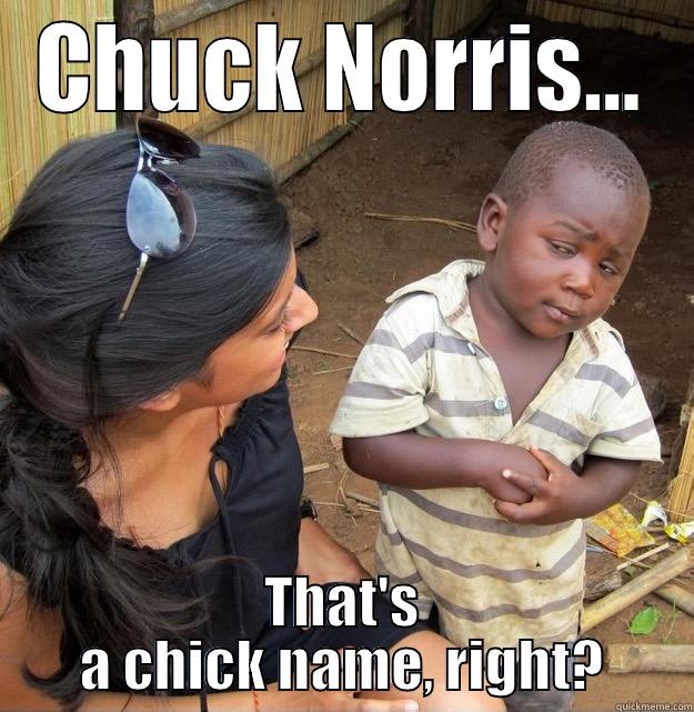 CHUCK NORRIS... THAT'S A CHICK NAME, RIGHT? Skeptical Third World Kid