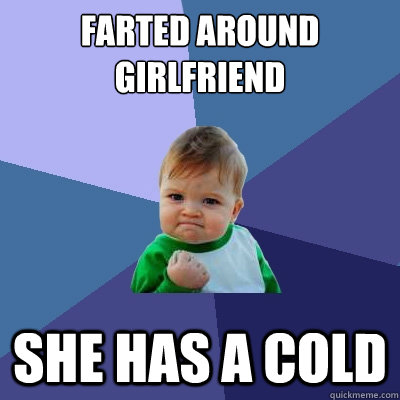 farted around girlfriend she has a cold  Success Kid