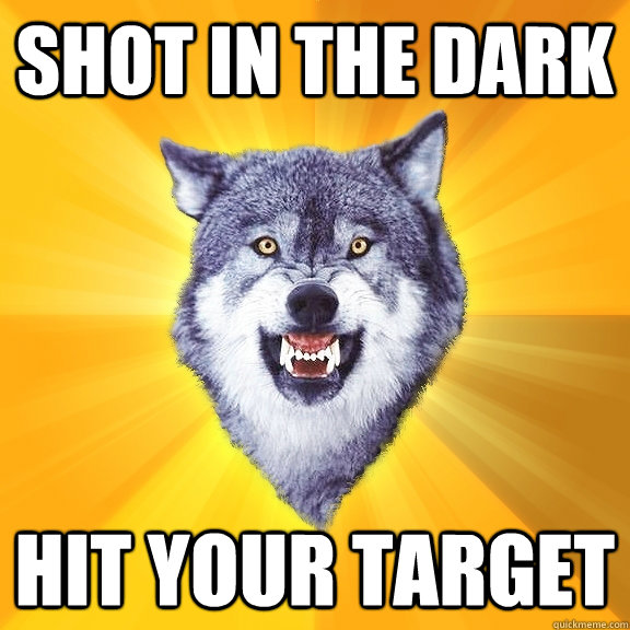 shot in the dark hit your target  Courage Wolf