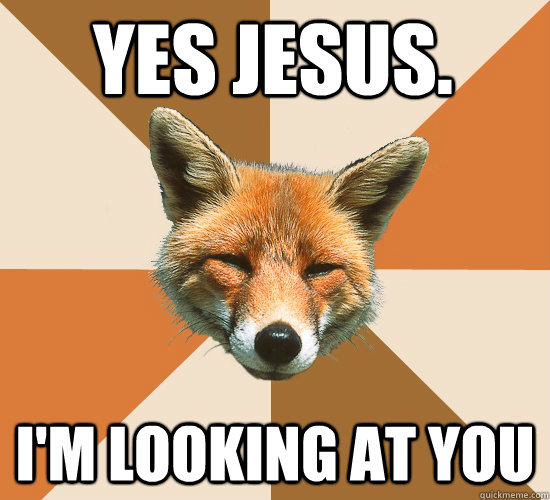 yes jesus. i'm looking at you - yes jesus. i'm looking at you  Condescending Fox