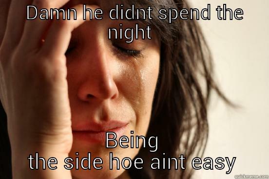 stupid ass -  DAMN HE DIDNT SPEND THE NIGHT  BEING THE SIDE HOE AINT EASY First World Problems