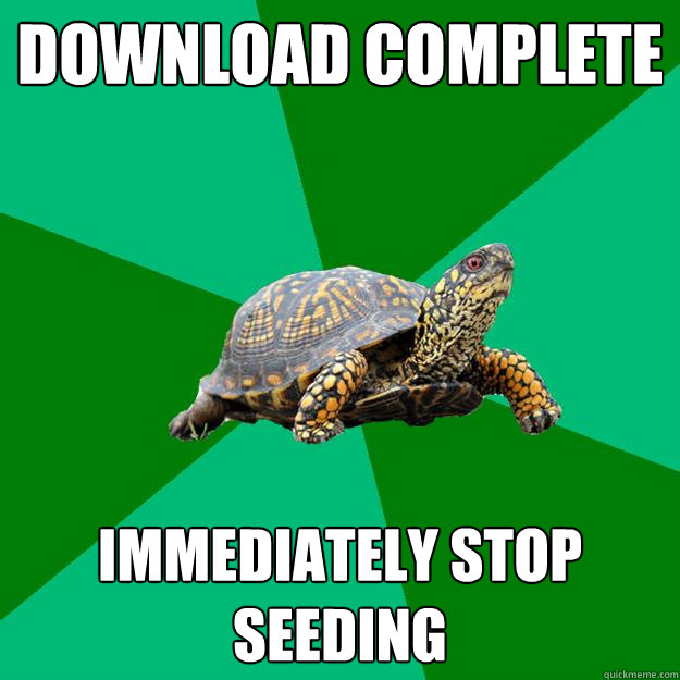 download complete immediately stop seeding  Torrenting Turtle