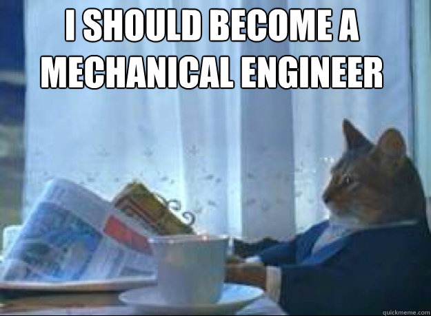 I should become a mechanical engineer   I should buy a boat cat