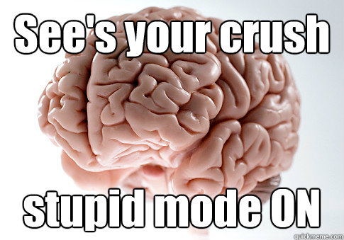 See's your crush stupid mode ON  Scumbag Brain