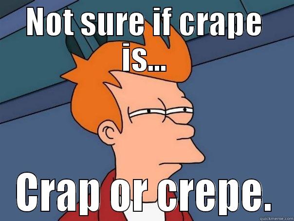 NOT SURE IF CRAPE IS... CRAP OR CREPE. Futurama Fry