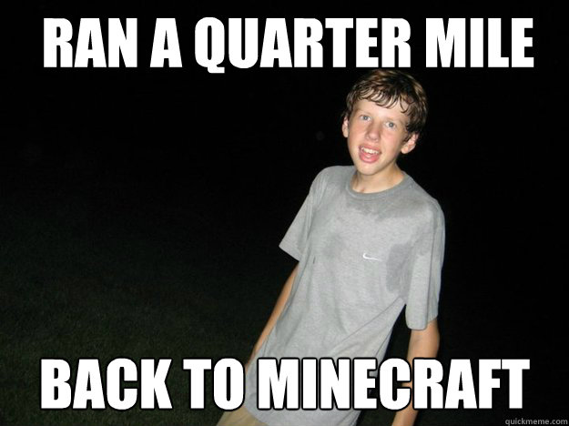 Ran A quarter mile Back to minecraft  Minecraft