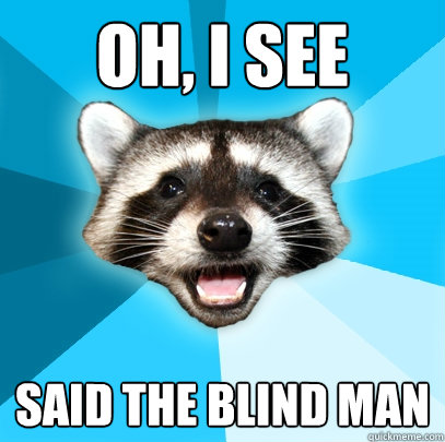 OH, I SEE SAID THE BLIND MAN - OH, I SEE SAID THE BLIND MAN  Lame Pun Coon