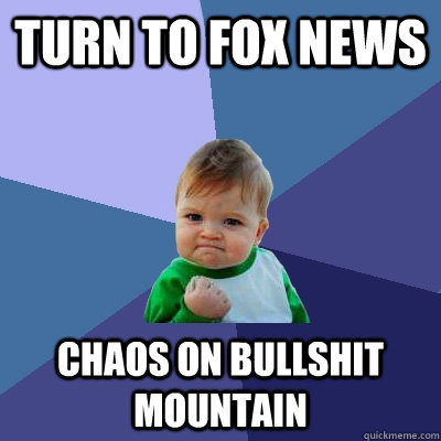 Turn to Fox News Chaos on bullshit mountain  Success Kid