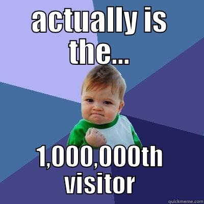 actually is the... - ACTUALLY IS THE... 1,000,000TH VISITOR Success Kid