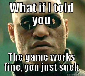 WHAT IF I TOLD YOU THE GAME WORKS FINE, YOU JUST SUCK Matrix Morpheus