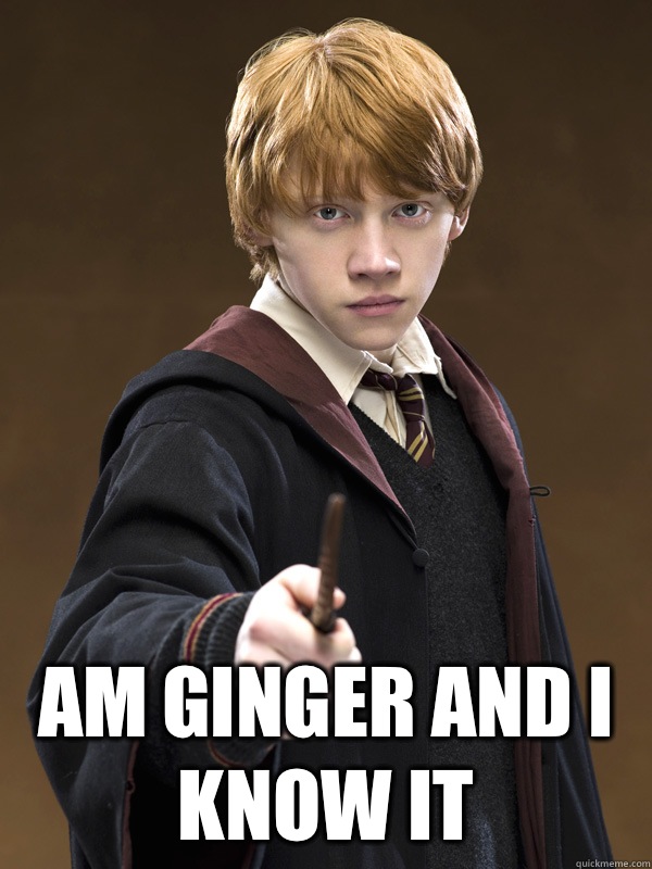 Am Ginger And I Know It Ron Weasley Quickmeme