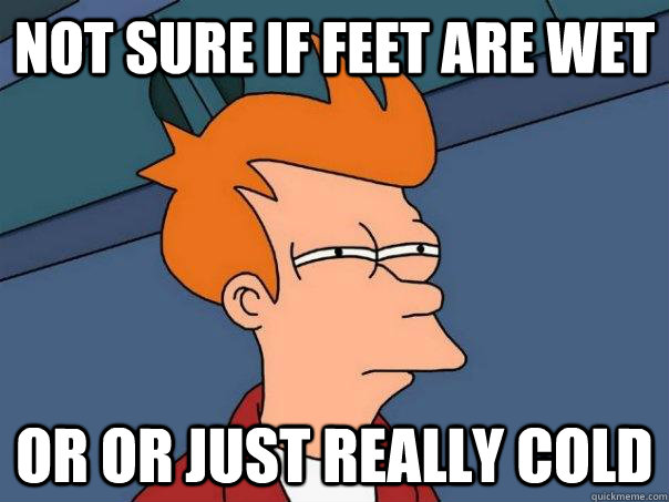 Not sure if feet are wet Or or just really cold - Not sure if feet are wet Or or just really cold  Futurama Fry