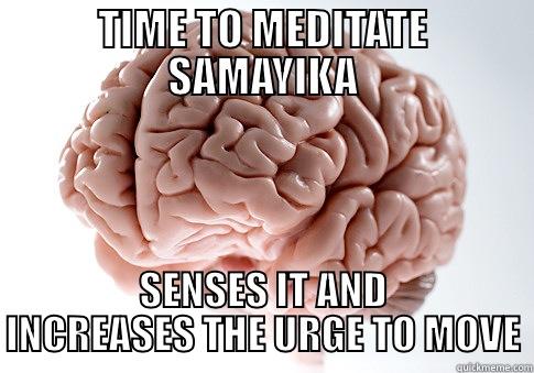 TIME TO MEDITATE SAMAYIKA SENSES IT AND INCREASES THE URGE TO MOVE Scumbag Brain