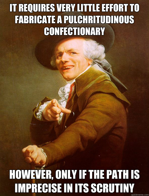 It requires very little effort to fabricate a pulchritudinous confectionary However, only if the path is imprecise in its scrutiny  Joseph Ducreux