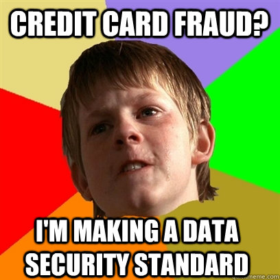 Credit Card Fraud? I'm making a Data Security Standard  Angry School Boy