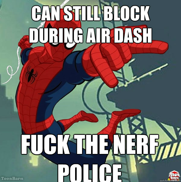 Can still block during air dash fuck the nerf police  