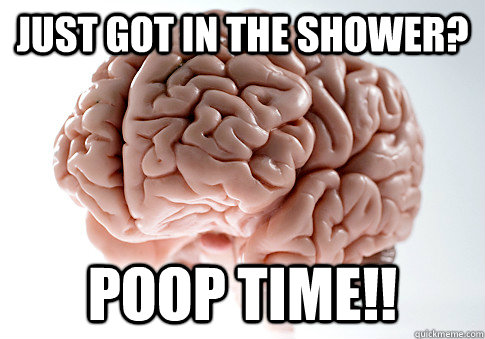 Just got in the shower? POOP TIME!! - Just got in the shower? POOP TIME!!  Scumbag Brain