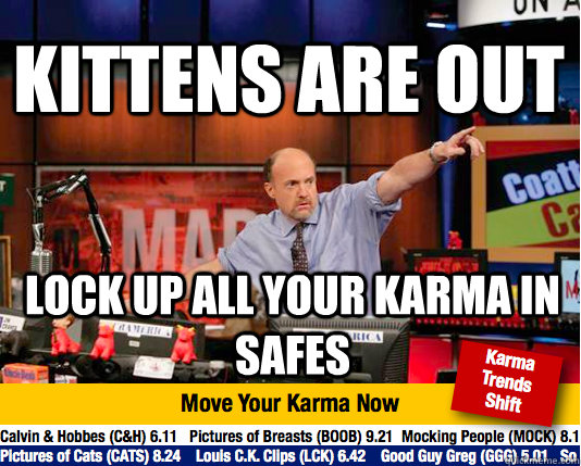 kittens are out lock up all your karma in safes  Mad Karma with Jim Cramer