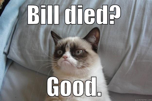 For Rika - BILL DIED? GOOD. Grumpy Cat
