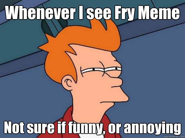 Whenever I see Fry Meme Not sure if funny, or annoying  Futurama Fry