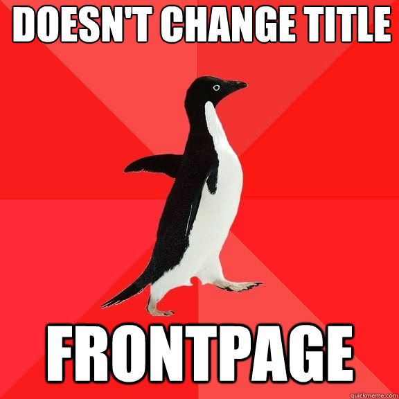 Doesn't change title Frontpage  Socially Awesome Penguin