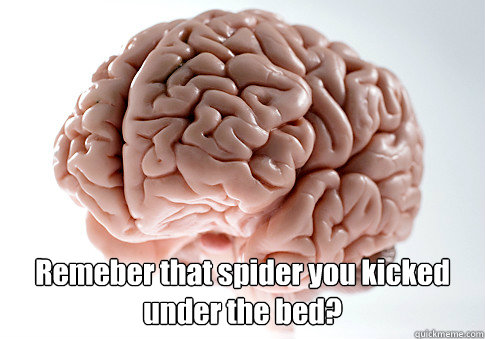 Remeber that spider you kicked under the bed?  Scumbag Brain