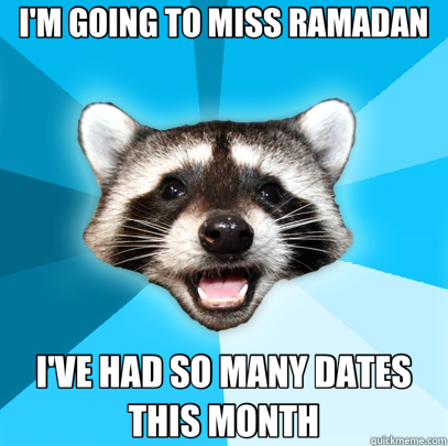 I'M GOING TO MISS RAMADAN I'VE HAD SO MANY DATES THIS MONTH - I'M GOING TO MISS RAMADAN I'VE HAD SO MANY DATES THIS MONTH  Lame Pun Coon