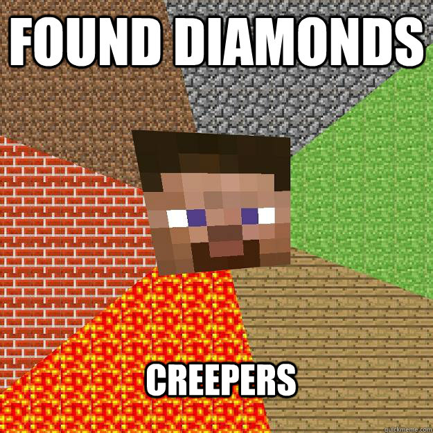 found diamonds creepers   Minecraft