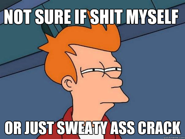 Not sure if shit myself Or just sweaty ass crack - Not sure if shit myself Or just sweaty ass crack  Futurama Fry