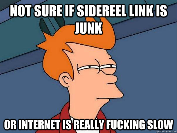 Not sure if Sidereel link is junk Or internet is really fucking slow  Futurama Fry