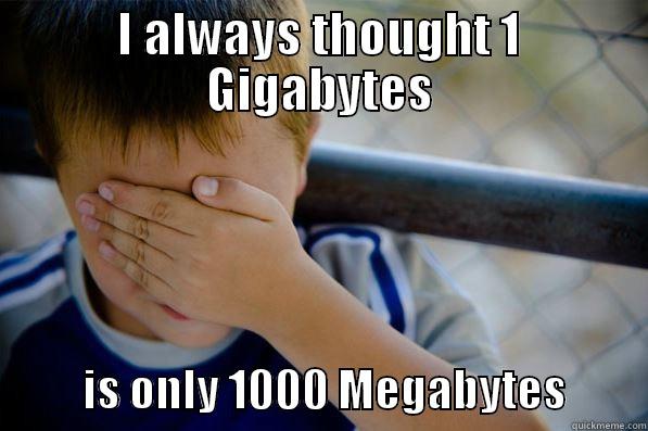 I ALWAYS THOUGHT 1 GIGABYTES           IS ONLY 1000 MEGABYTES         Confession kid