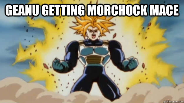 Geanu getting morchock mace  - Geanu getting morchock mace   Dragonball - right in the childhood