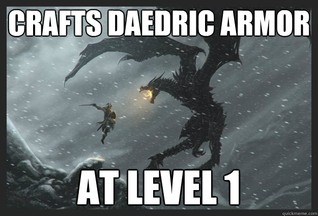 crafts Daedric Armor at level 1  