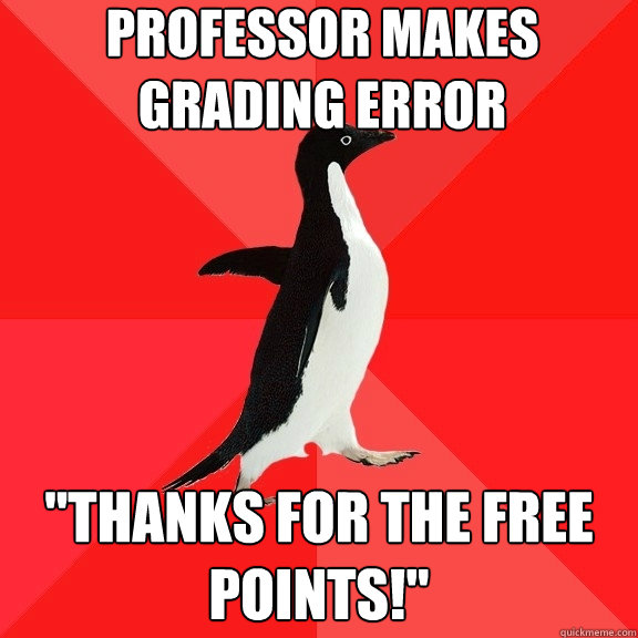 Professor makes grading error 