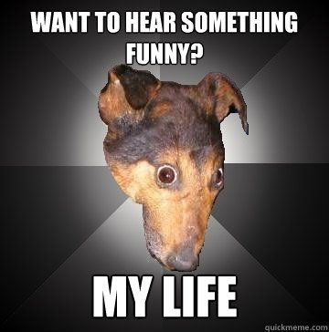 WANT TO HEAR SOMETHING FUNNY? MY LIFE - WANT TO HEAR SOMETHING FUNNY? MY LIFE  Depression Dog