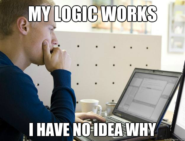 MY LOGIC WORKS I HAVE NO IDEA WHY  Programmer