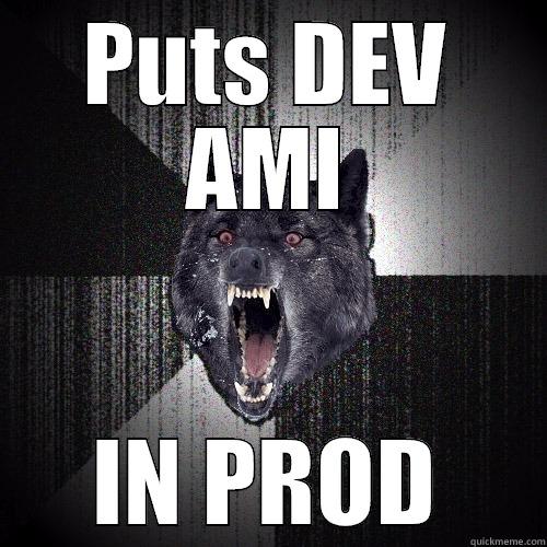 DEV Prod - PUTS DEV AMI IN PROD Insanity Wolf