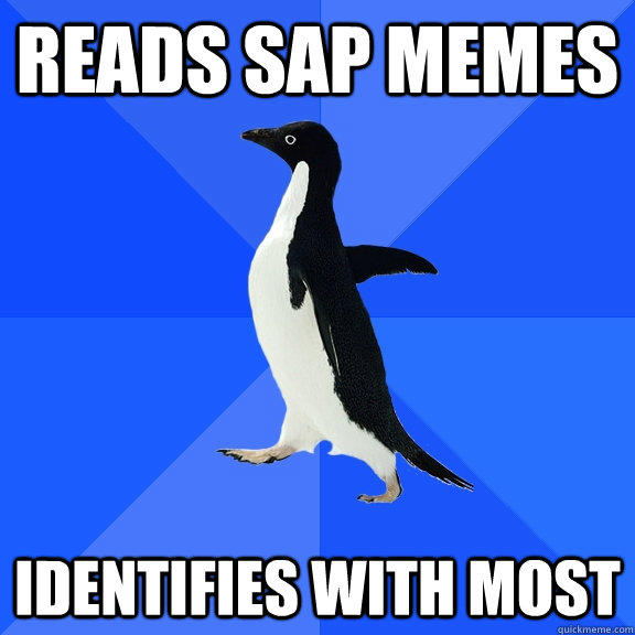 Reads SAP memes Identifies with most  