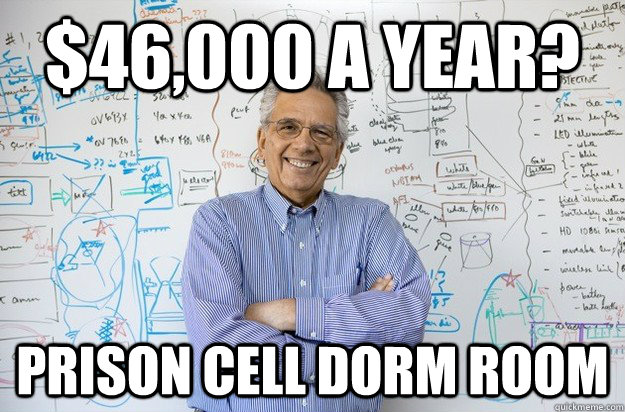 $46,000 a year? Prison Cell Dorm Room  Engineering Professor