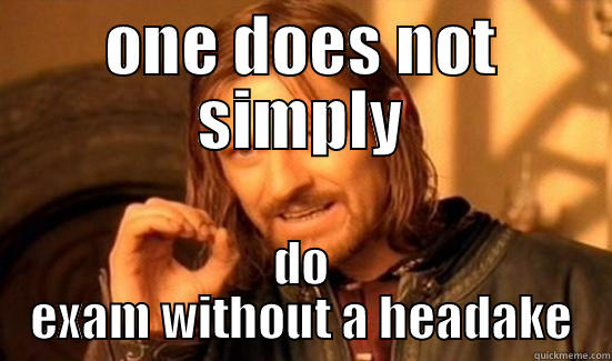 ONE DOES NOT SIMPLY DO EXAM WITHOUT A HEADAKE Boromir